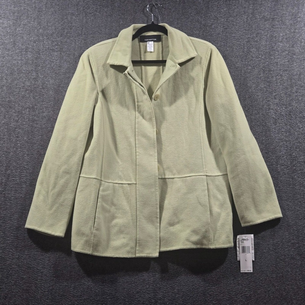 NEW Jones New York Jacket Sz Large Worsted Wool Blend Light Green Coat MSRP $199